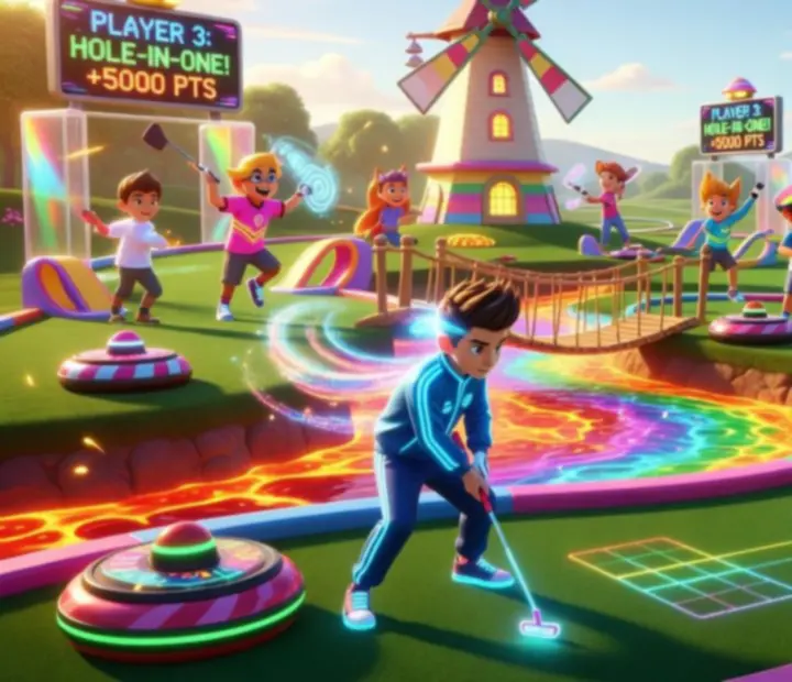Dynamiczna rozgrywka wieloosobowa na arenie Super Battle Golf