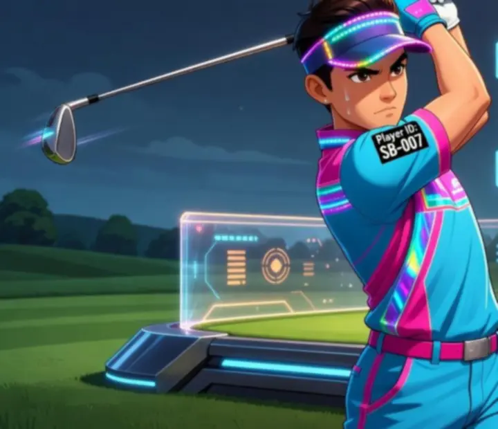 Dynamiczna scena multiplayer Super Battle Golf podczas kluczowego strzału